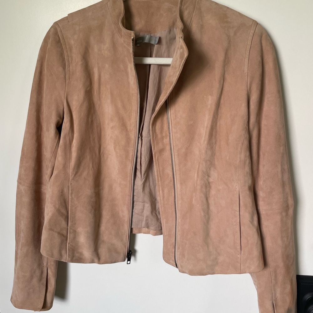 Vince Women's Light Pink Leather Jacket - Picture 3 of 8